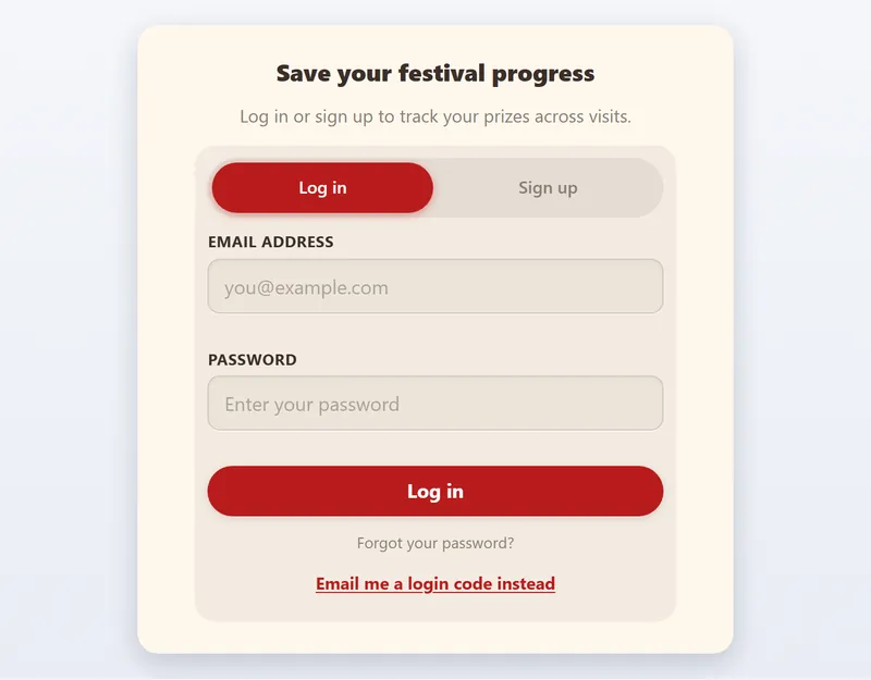 Sign-up / Login game preview